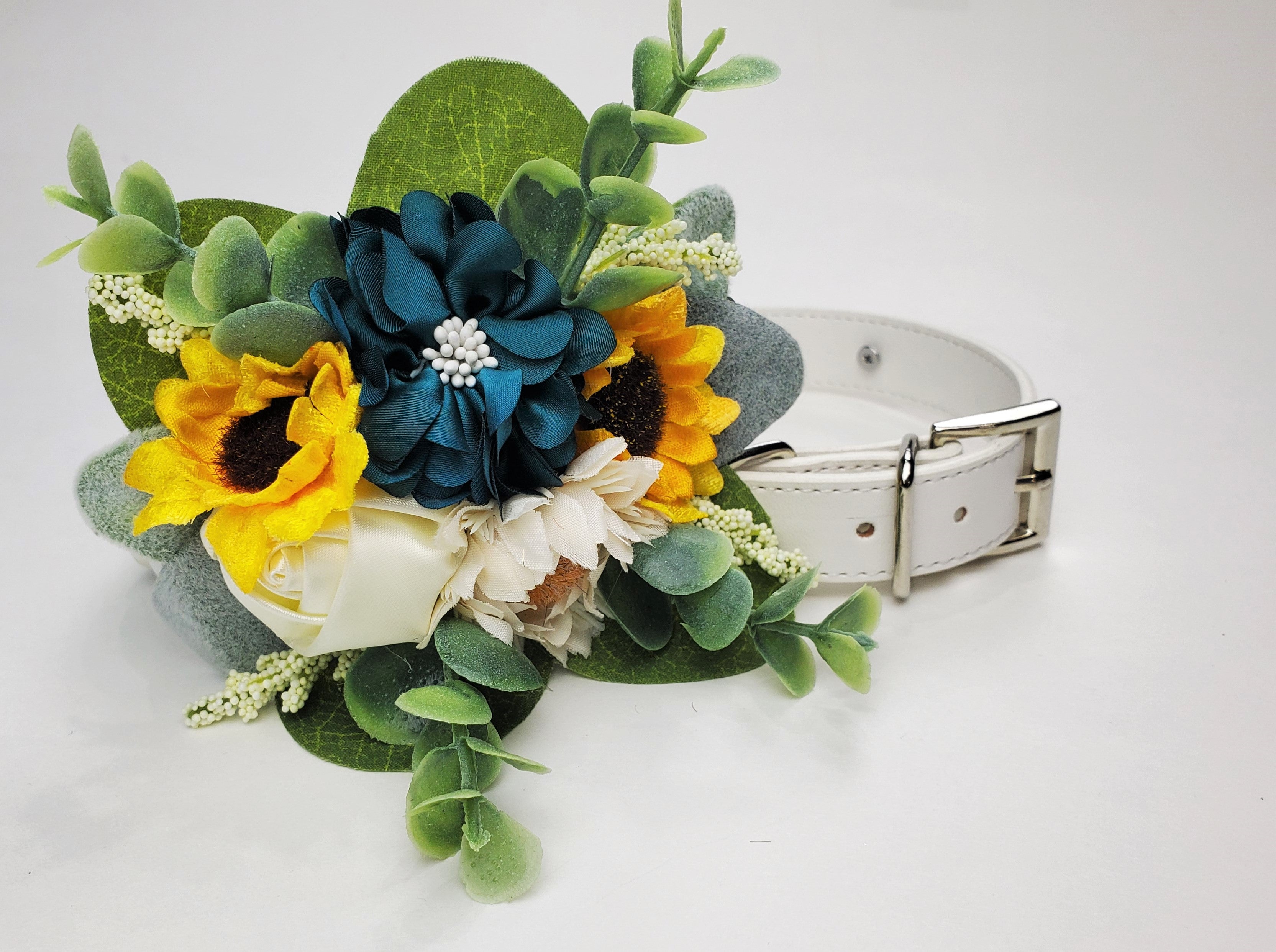 Sunflower Succulent Wedding Leash and Collar | The Toto | 8 Color Choices